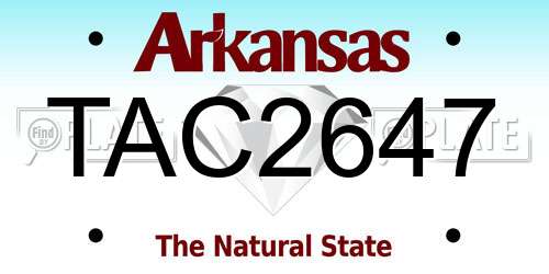 TAC2647 Arkansas License Plate