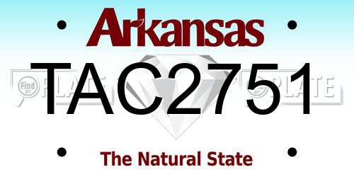 TAC2751 Arkansas License Plate
