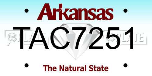 TAC7251 Arkansas License Plate
