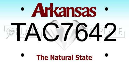 TAC7642 Arkansas License Plate