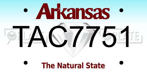 TAC7751 Arkansas License Plate
