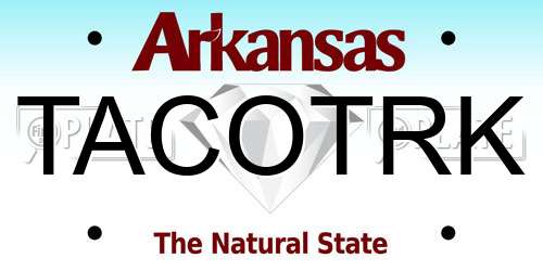 TACOTRK Arkansas License Plate