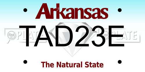 TAD23E Arkansas License Plate