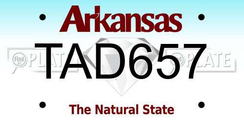 TAD657 Arkansas License Plate