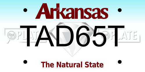 TAD65T Arkansas License Plate