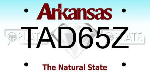 TAD65Z Arkansas License Plate