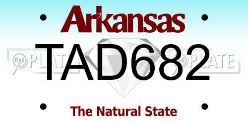TAD682 Arkansas License Plate