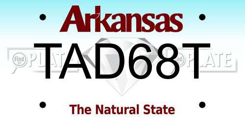TAD68T Arkansas License Plate