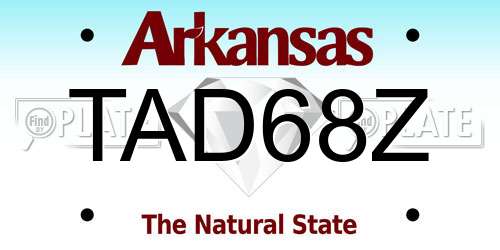 TAD68Z Arkansas License Plate