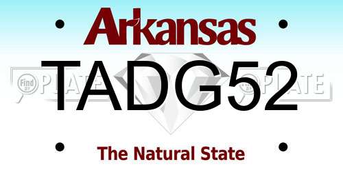TADG52 Arkansas License Plate