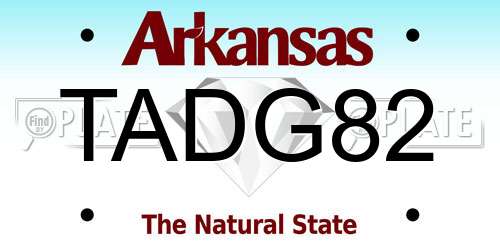 TADG82 Arkansas License Plate