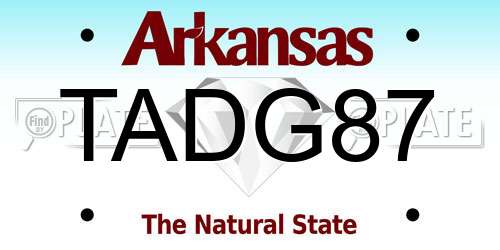 TADG87 Arkansas License Plate