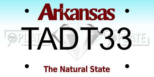 TADT33 Arkansas License Plate