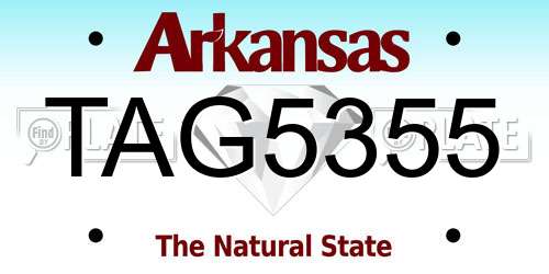 TAG5355 Arkansas License Plate