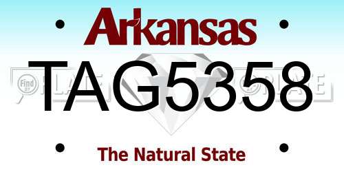 TAG5358 Arkansas License Plate