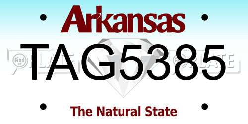 TAG5385 Arkansas License Plate