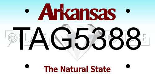 TAG5388 Arkansas License Plate
