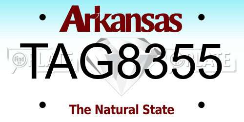 TAG8355 Arkansas License Plate