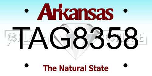 TAG8358 Arkansas License Plate
