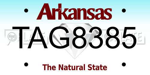 TAG8385 Arkansas License Plate