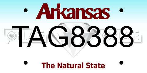 TAG8388 Arkansas License Plate