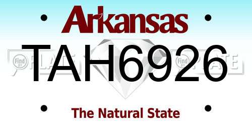TAH6926 Arkansas License Plate