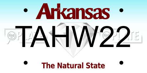TAHW22 Arkansas License Plate