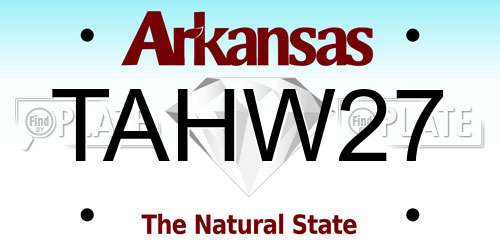 TAHW27 Arkansas License Plate