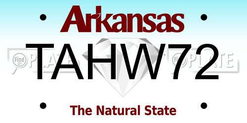 TAHW72 Arkansas License Plate