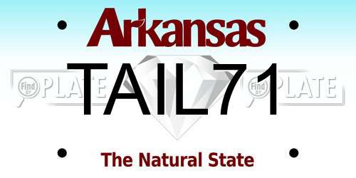 TAIL71 Arkansas License Plate