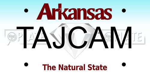 TAJCAM Arkansas License Plate