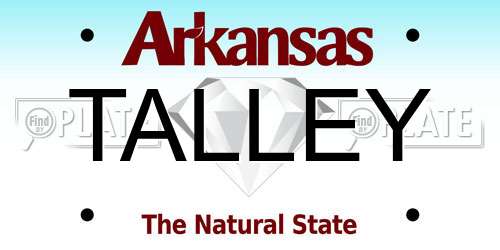 TALLEY Arkansas License Plate