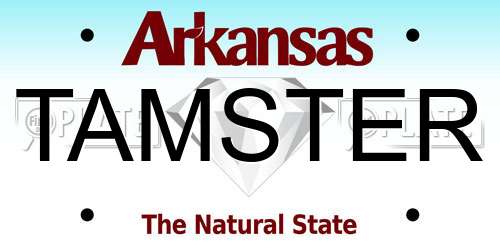 TAMSTER Arkansas License Plate