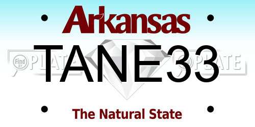 TANE33 Arkansas License Plate