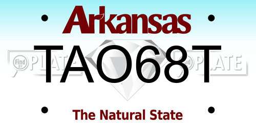 TAO68T Arkansas License Plate