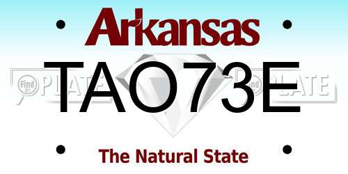 TAO73E Arkansas License Plate