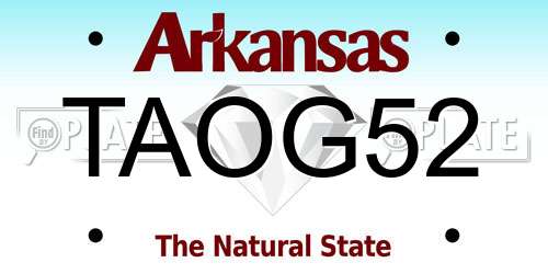 TAOG52 Arkansas License Plate