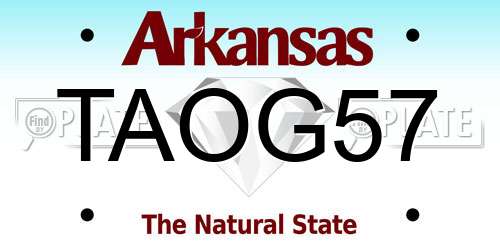 TAOG57 Arkansas License Plate