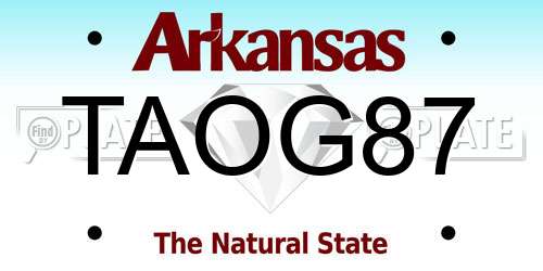 TAOG87 Arkansas License Plate