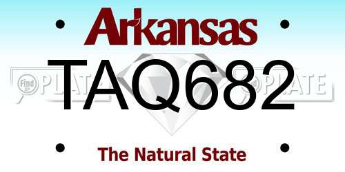 TAQ682 Arkansas License Plate