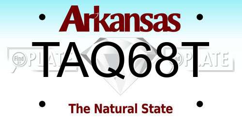 TAQ68T Arkansas License Plate