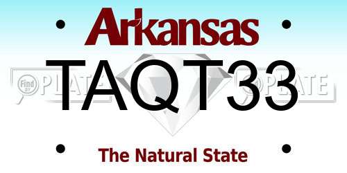 TAQT33 Arkansas License Plate