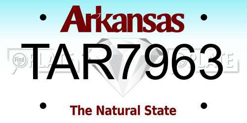 TAR7963 Arkansas License Plate