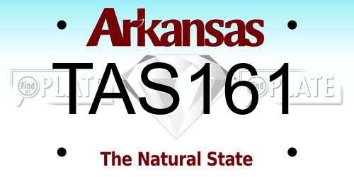 TAS161 Arkansas License Plate