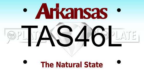 TAS46L Arkansas License Plate