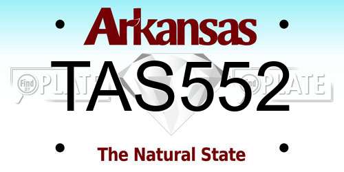 TAS552 Arkansas License Plate