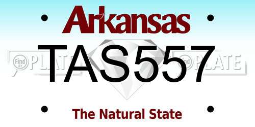 TAS557 Arkansas License Plate