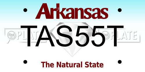 TAS55T Arkansas License Plate