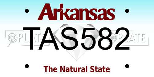 TAS582 Arkansas License Plate
