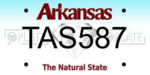TAS587 Arkansas License Plate
